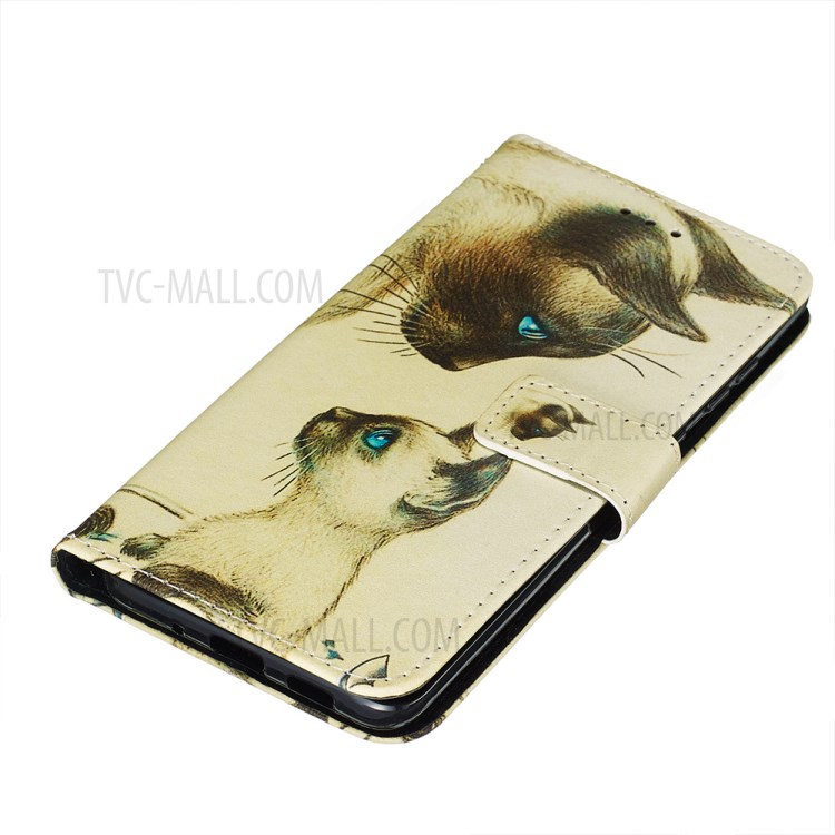 Pattern Printing Leather Wallet Case for Samsung Galaxy S20 Plus - Two Cats-3