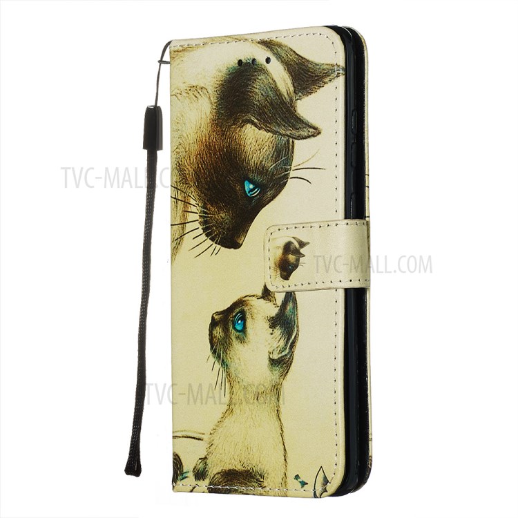 Pattern Printing Leather Wallet Case for Samsung Galaxy S20 Plus - Two Cats-4