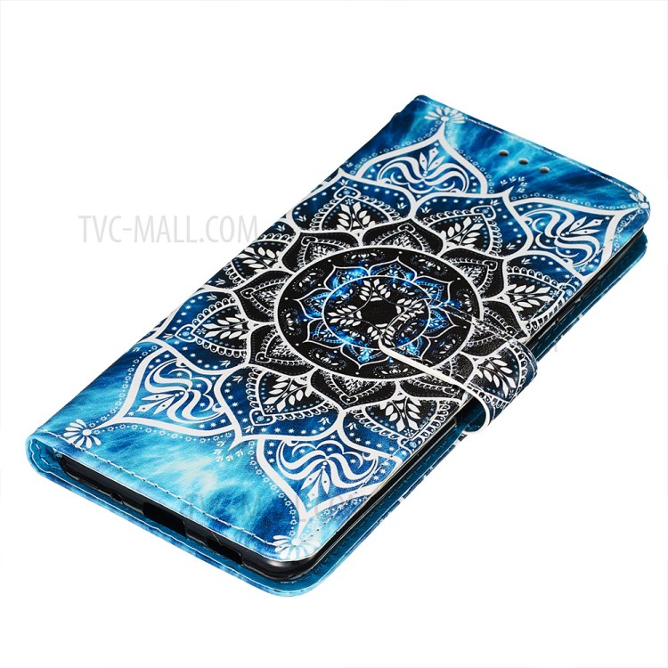 Pattern Printing Light Spot Decor Leather Wallet Case for Samsung Galaxy S20 Ultra - Mandala Flower-3