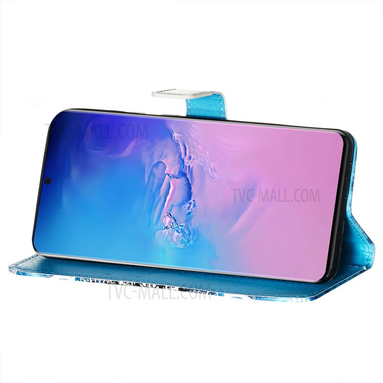 Pattern Printing Light Spot Decor Leather Wallet Case for Samsung Galaxy S20 Ultra - Mandala Flower-8