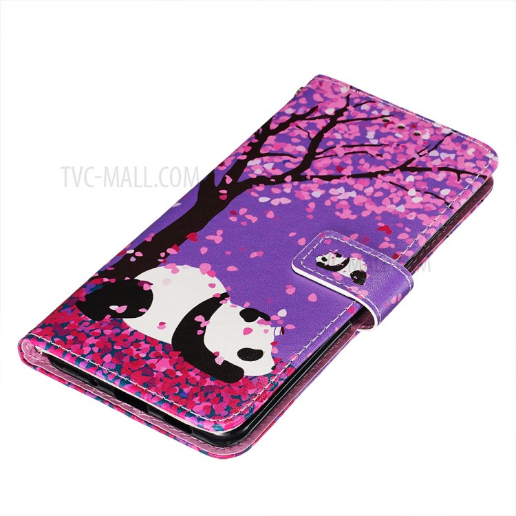 Pattern Printing Light Spot Decor Leather Wallet Case for Samsung Galaxy S20 Ultra - Panda-3
