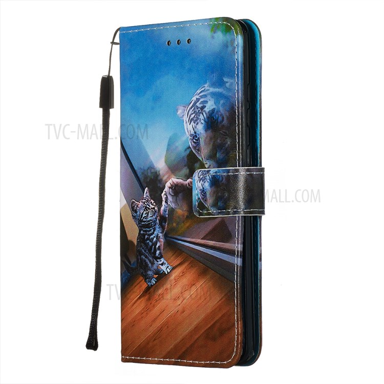 Pattern Printing Light Spot Decor Leather Wallet Case for Samsung Galaxy S20 Ultra - Cat-4