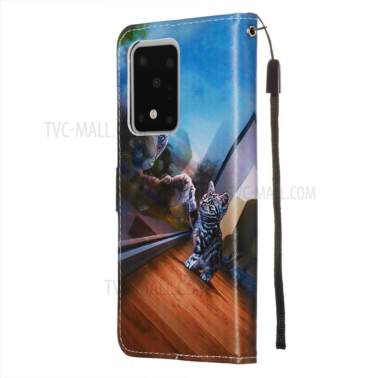 Pattern Printing Light Spot Decor Leather Wallet Case for Samsung Galaxy S20 Ultra - Cat-5