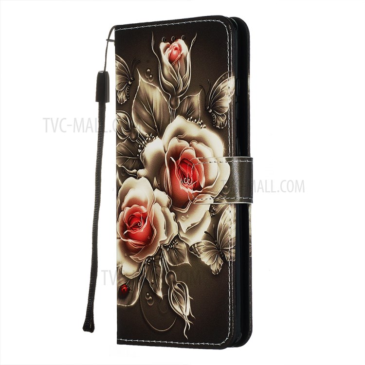 Pattern Printing Light Spot Decor Leather Wallet Case for Samsung Galaxy S20 Ultra - Vivid Flower-4