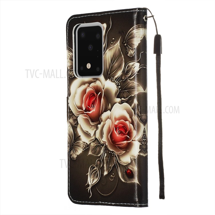 Pattern Printing Light Spot Decor Leather Wallet Case for Samsung Galaxy S20 Ultra - Vivid Flower-5