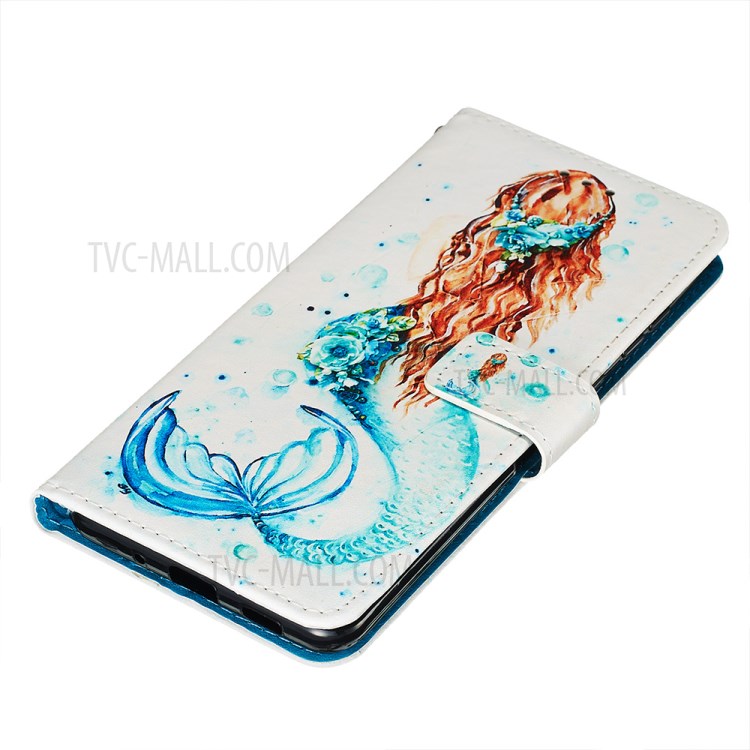 Pattern Printing Light Spot Decor Leather Wallet Case for Samsung Galaxy S20 Ultra - Mermaid-3