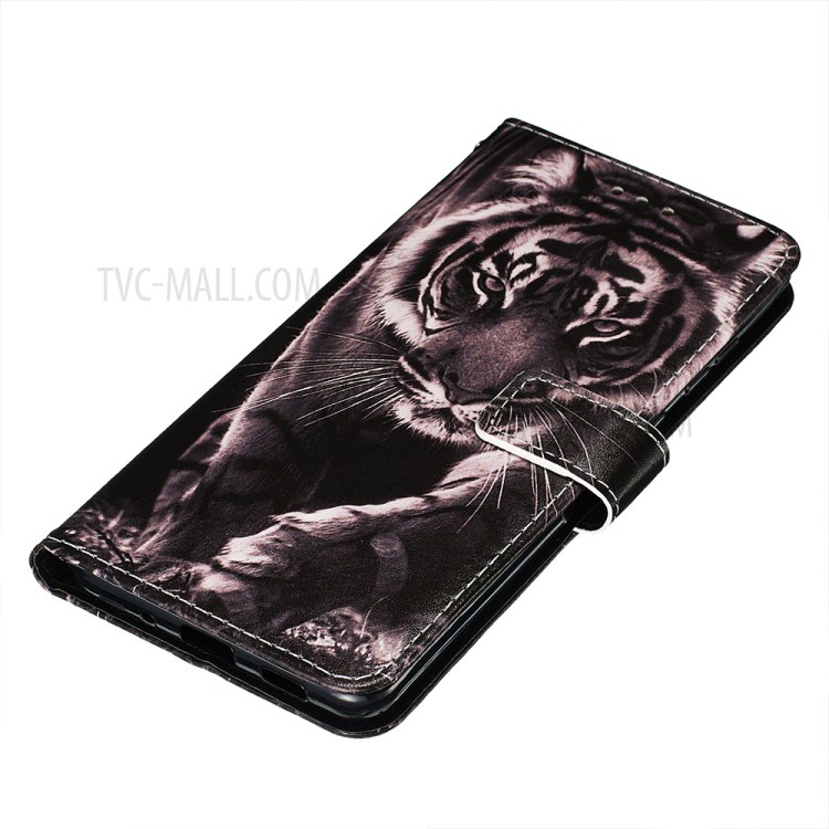 Pattern Printing Light Spot Decor Leather Wallet Case for Samsung Galaxy S20 Ultra - Tiger-3