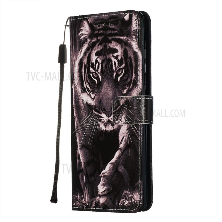 Pattern Printing Light Spot Decor Leather Wallet Case for Samsung Galaxy S20 Ultra - Tiger-4