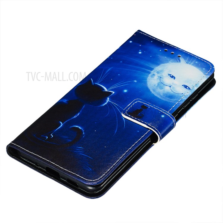 Pattern Printing Light Spot Decor Leather Wallet Case for Samsung Galaxy S20 Ultra - Cute Cat-3