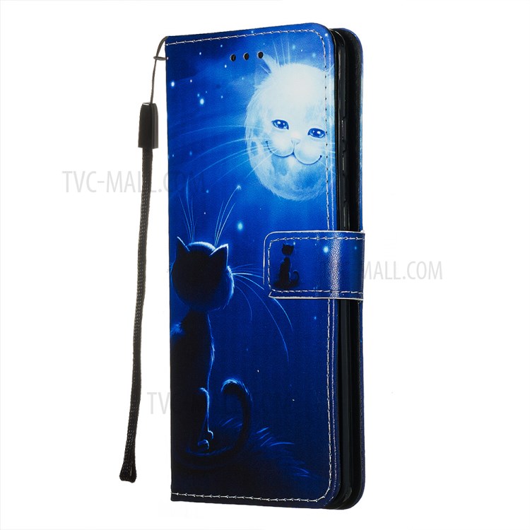 Pattern Printing Light Spot Decor Leather Wallet Case for Samsung Galaxy S20 Ultra - Cute Cat-4