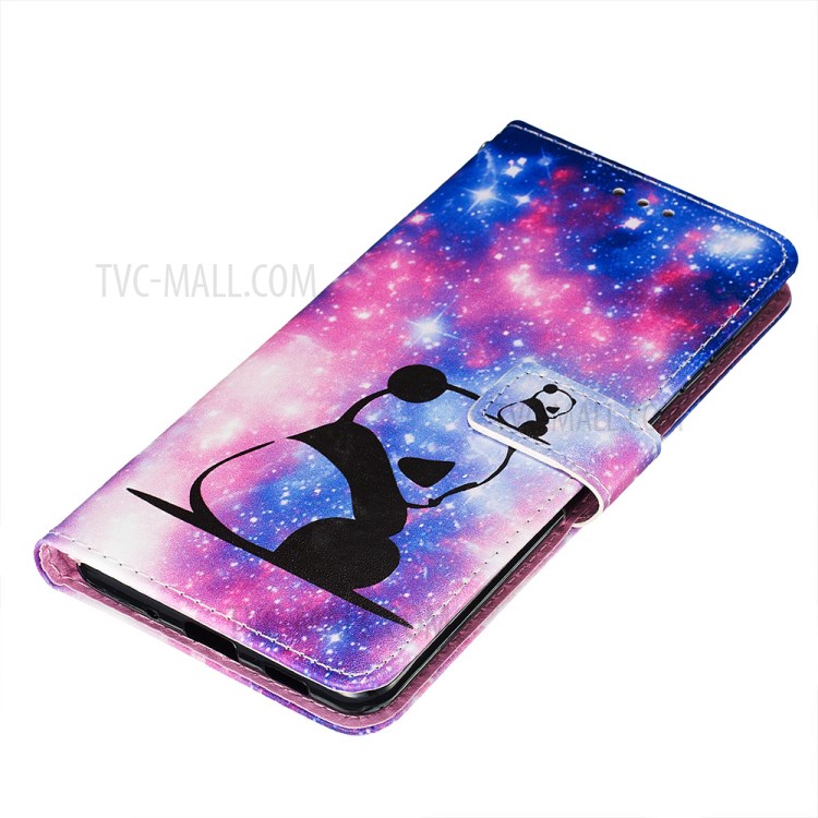 Pattern Printing Light Spot Decor Leather Wallet Case for Samsung Galaxy S20 Ultra - Sad Panda-3