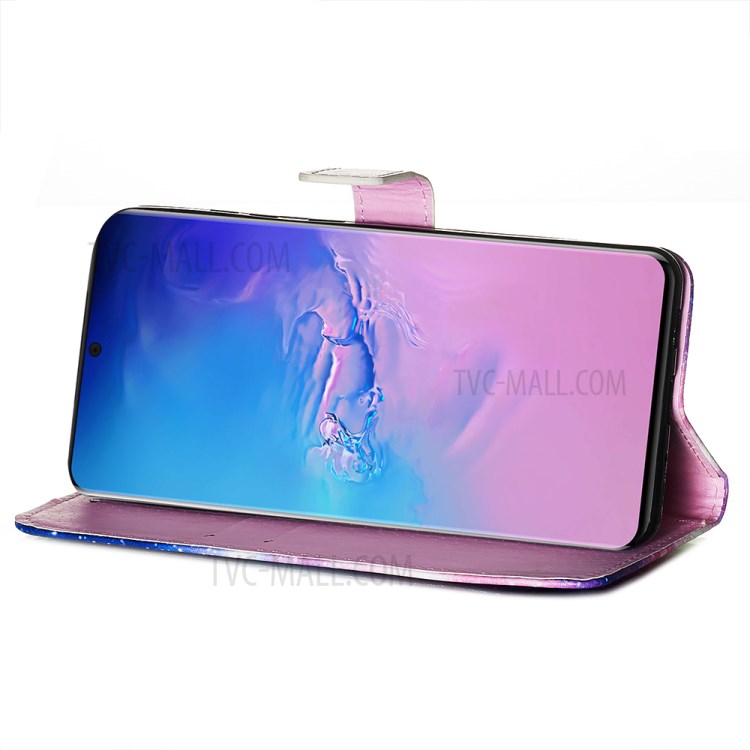 Pattern Printing Light Spot Decor Leather Wallet Case for Samsung Galaxy S20 Ultra - Sad Panda-7