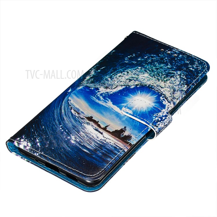 Pattern Printing Light Spot Decor Leather Wallet Case for Samsung Galaxy S20 Ultra - Wave-3