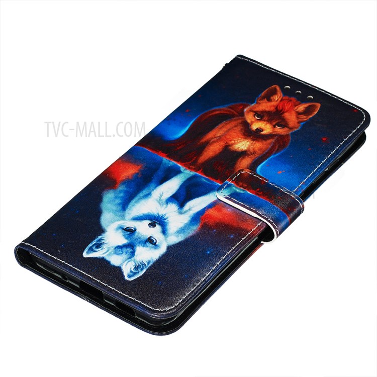 Pattern Printing Light Spot Decor Leather Wallet Case for Samsung Galaxy S20 Ultra - Fox-3