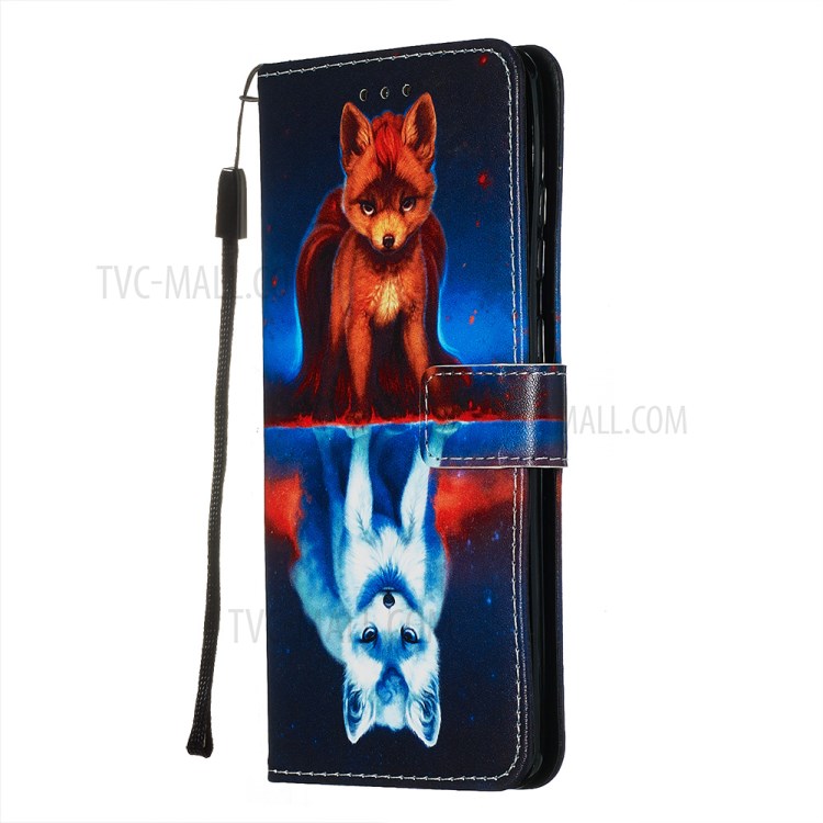Pattern Printing Light Spot Decor Leather Wallet Case for Samsung Galaxy S20 Ultra - Fox-4