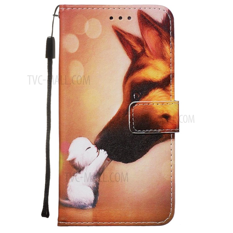 Pattern Printing Light Spot Decor Leather Wallet Case for Samsung Galaxy S20 Ultra - Cat and Dog-2