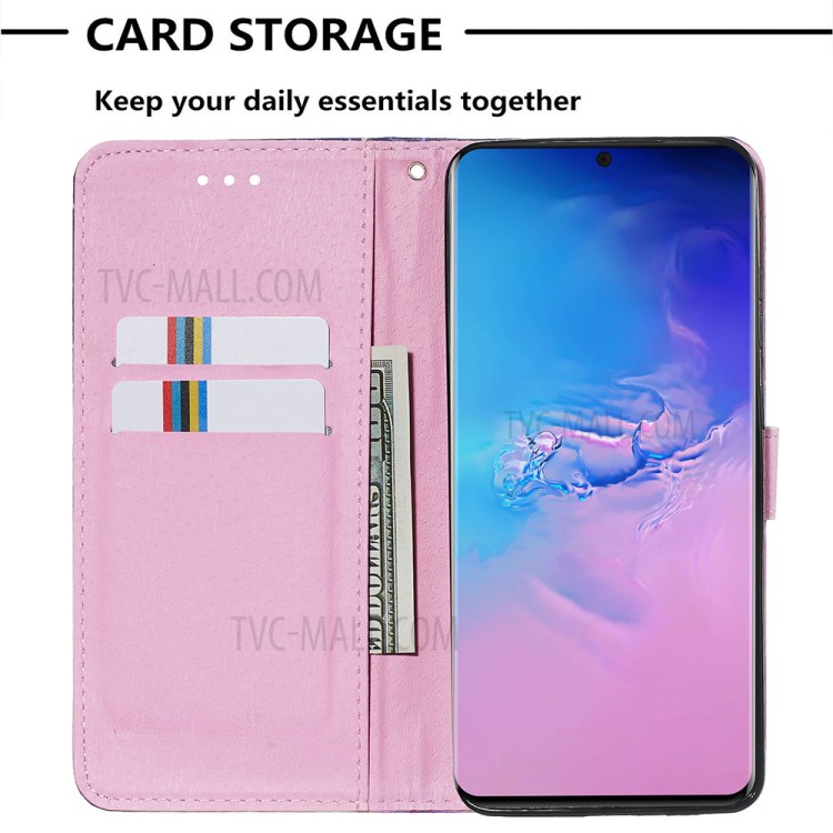 Pattern Printing Light Spot Decor Leather Wallet Case for Samsung Galaxy S20 Ultra - Cat and Dog-7