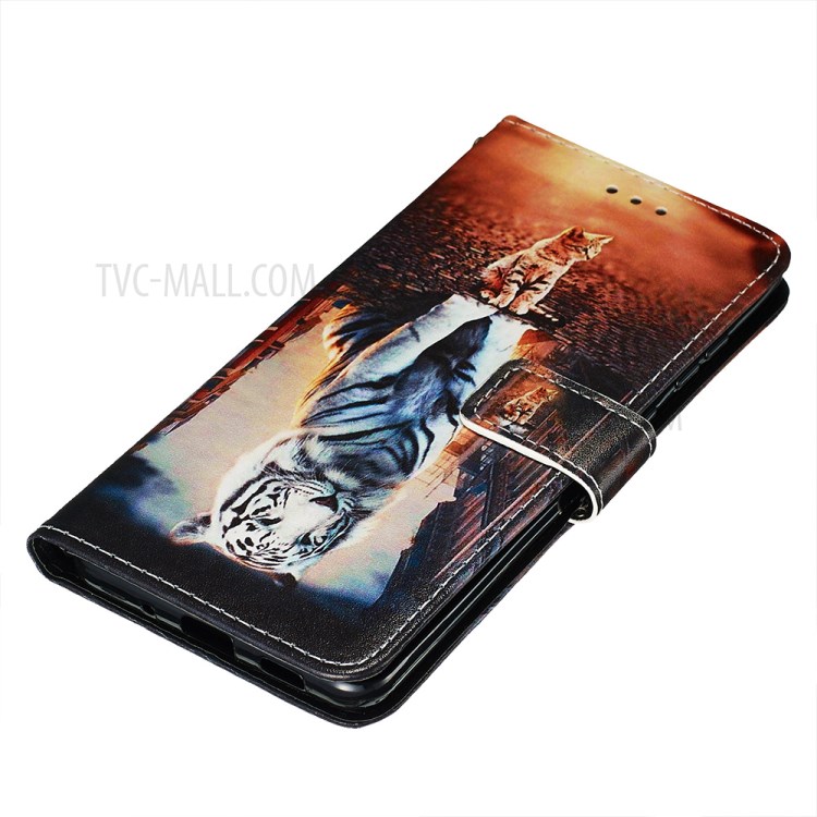 Pattern Printing Light Spot Decor Leather Wallet Case for Samsung Galaxy S20 Ultra - Cat and Tiger-3
