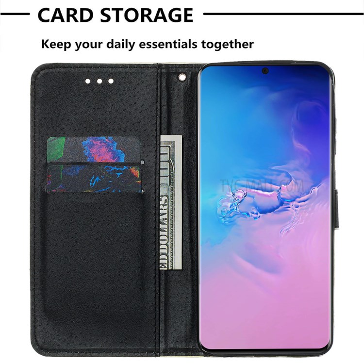 Pattern Printing Light Spot Decor Leather Wallet Case for Samsung Galaxy S20 Ultra - Two Dogs-7