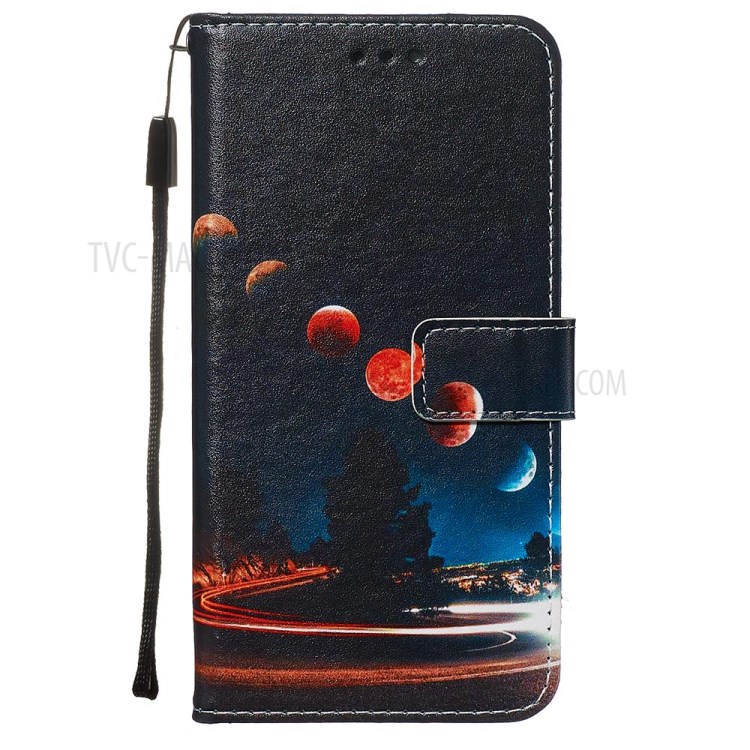 Pattern Printing Leather Wallet Case for Samsung Galaxy S20 - Planets-2