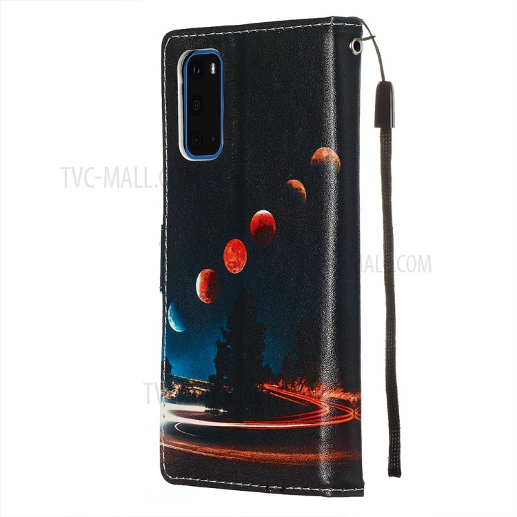 Pattern Printing Leather Wallet Case for Samsung Galaxy S20 - Planets-5