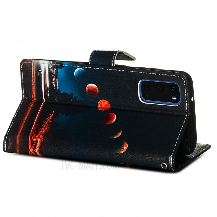 Pattern Printing Leather Wallet Case for Samsung Galaxy S20 - Planets-6