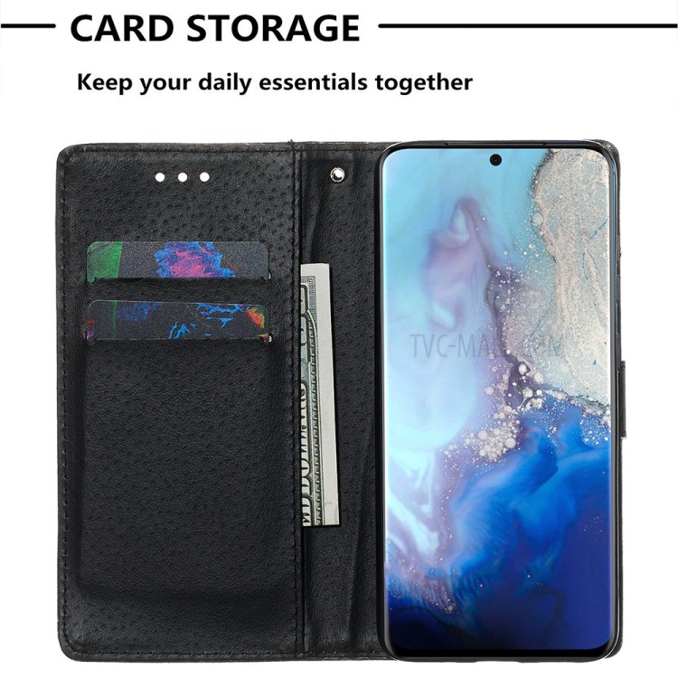 Pattern Printing Leather Wallet Case for Samsung Galaxy S20 - Planets-7
