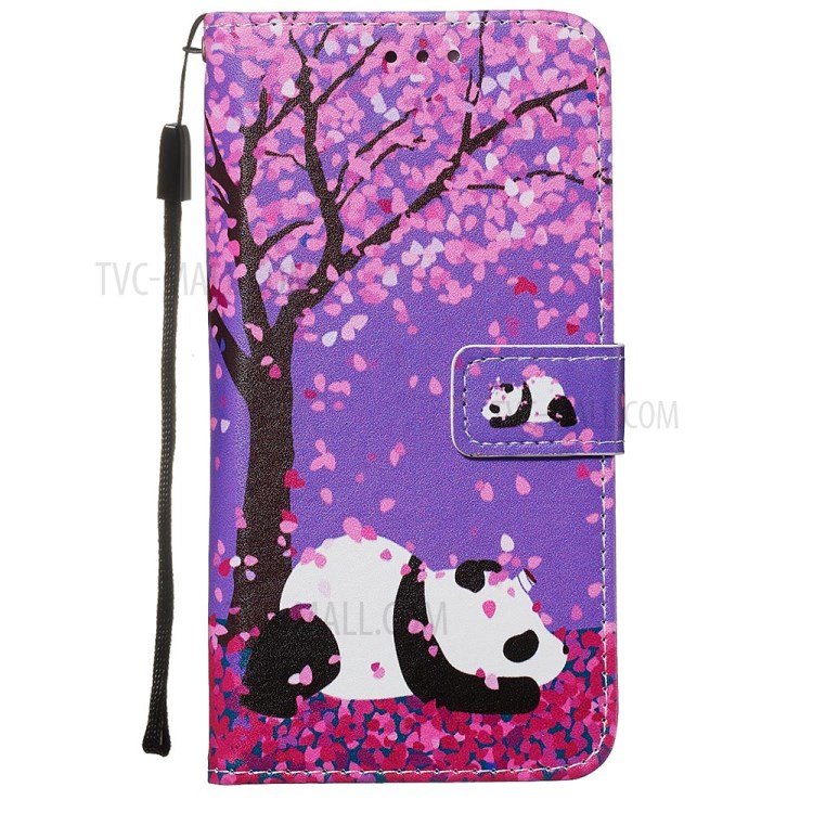 Pattern Printing Leather Wallet Case for Samsung Galaxy S20 - Panda-2