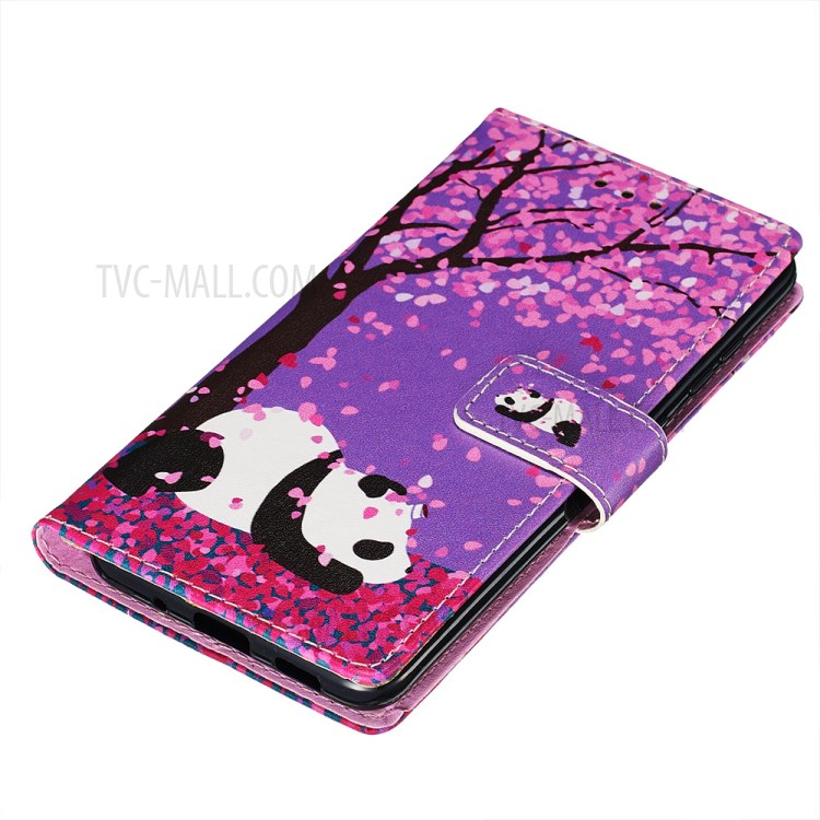 Pattern Printing Leather Wallet Case for Samsung Galaxy S20 - Panda-3