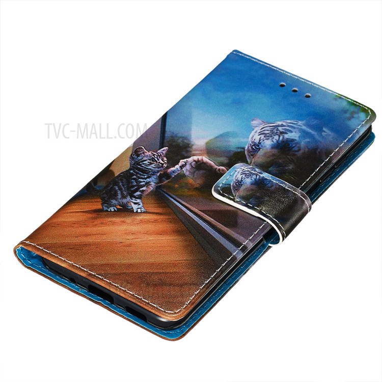 Pattern Printing Leather Wallet Case for Samsung Galaxy S20 - Cat-4