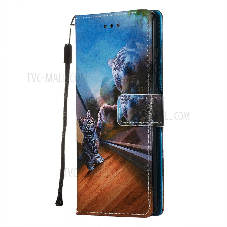 Pattern Printing Leather Wallet Case for Samsung Galaxy S20 - Cat-5