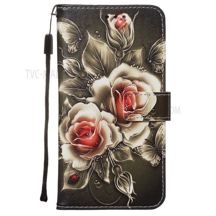 Pattern Printing Leather Wallet Case for Samsung Galaxy S20 - Vivid Flower-2