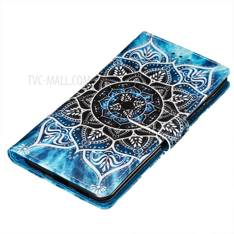 Pattern Printing Leather Wallet Case for Samsung Galaxy S20 - Mandala Flower-3