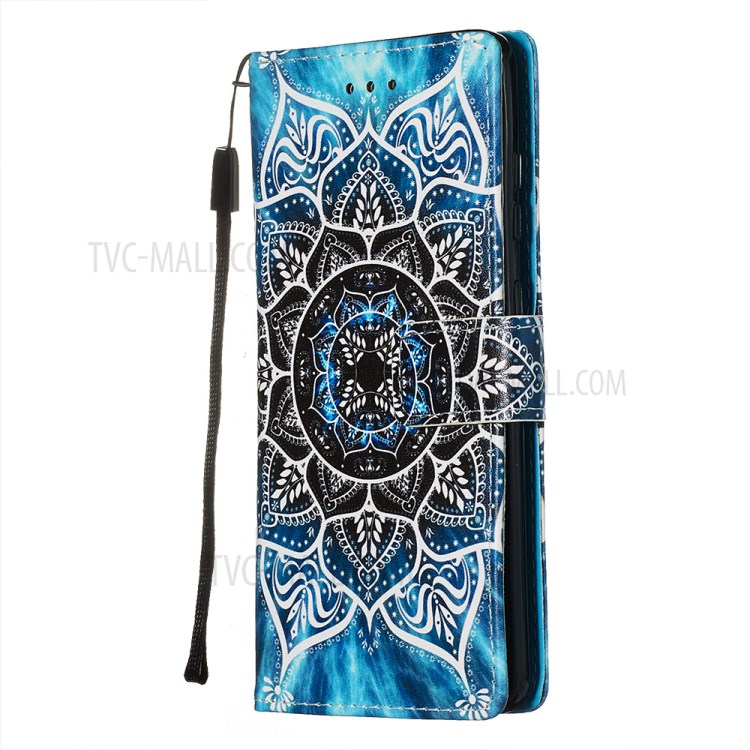 Pattern Printing Leather Wallet Case for Samsung Galaxy S20 - Mandala Flower-4