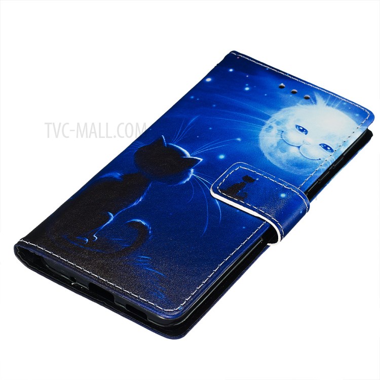 Pattern Printing Leather Wallet Case for Samsung Galaxy S20 - Cute Cat-3