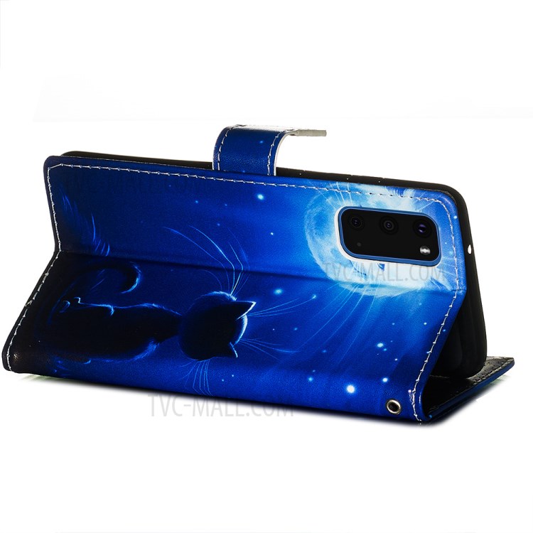 Pattern Printing Leather Wallet Case for Samsung Galaxy S20 - Cute Cat-6