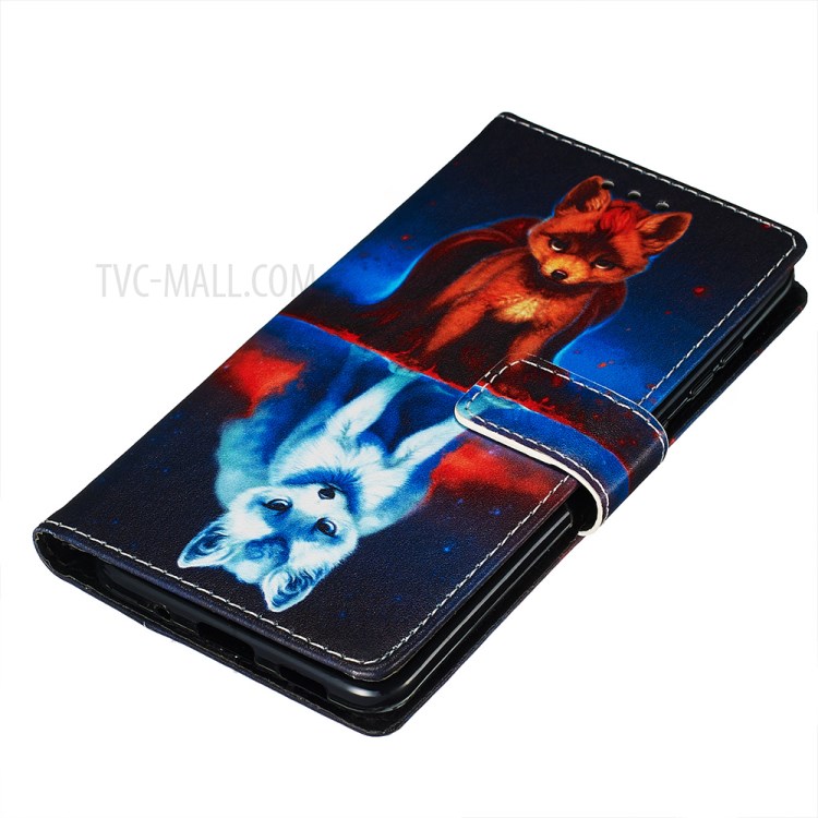 Pattern Printing Leather Wallet Case for Samsung Galaxy S20 - Fox-3