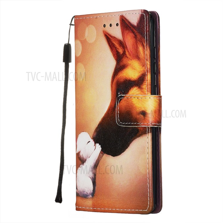 Pattern Printing Leather Wallet Case for Samsung Galaxy S20 - Cat and Dog-4
