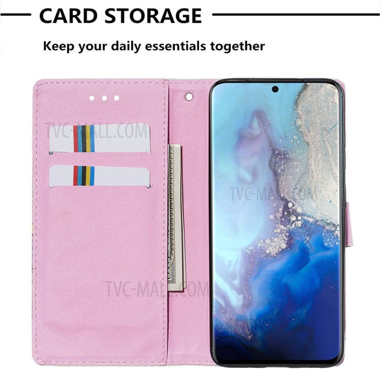 Pattern Printing Leather Wallet Case for Samsung Galaxy S20 - Cat and Dog-7