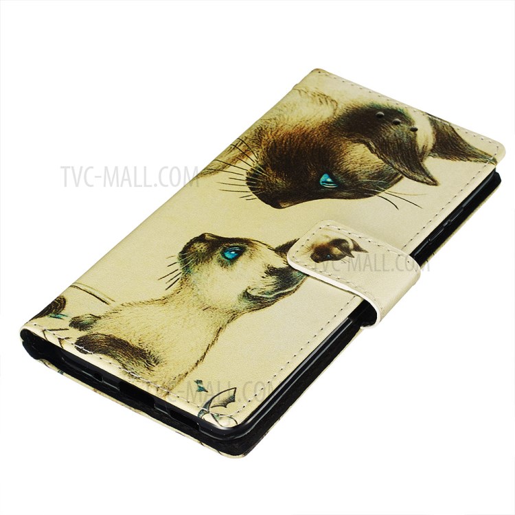 Pattern Printing Leather Wallet Case for Samsung Galaxy S20 - Two Cats-3