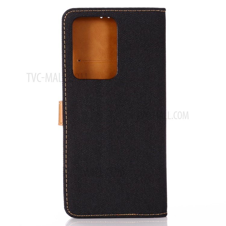 Paño De Oxford Cartera De Cuero Carcasa Soporte Para La Galaxia De Ultra S20 / S11 Plus - Negro-2