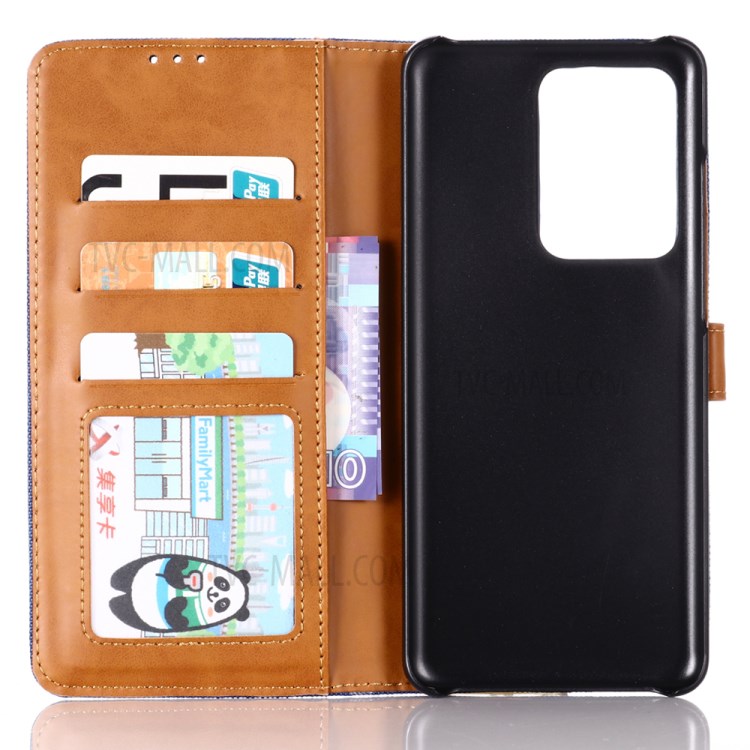 Oxford Cloth Wallet Leather Stand Casing for Samsung Galaxy S20 Ultra - Baby Blue-3