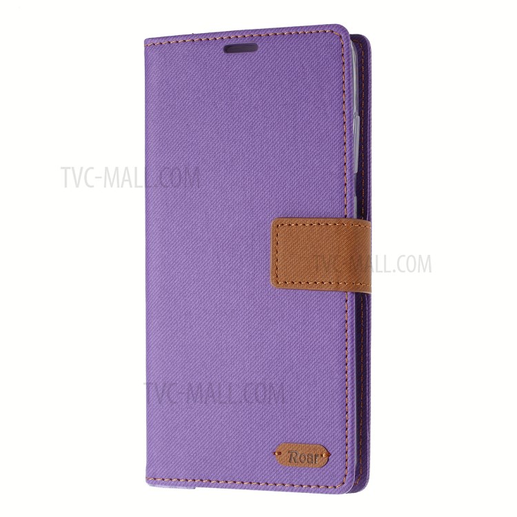 ROAR Twill Skin Leather Wallet Cover for Samsung Galaxy S20 Ultra - Purple-2