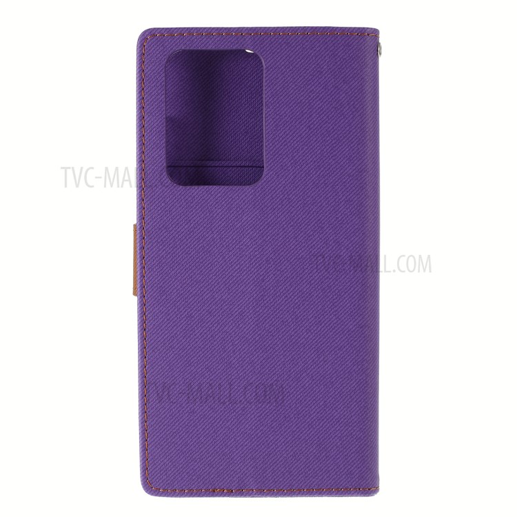 ROAR Twill Skin Leather Wallet Cover for Samsung Galaxy S20 Ultra - Purple-3
