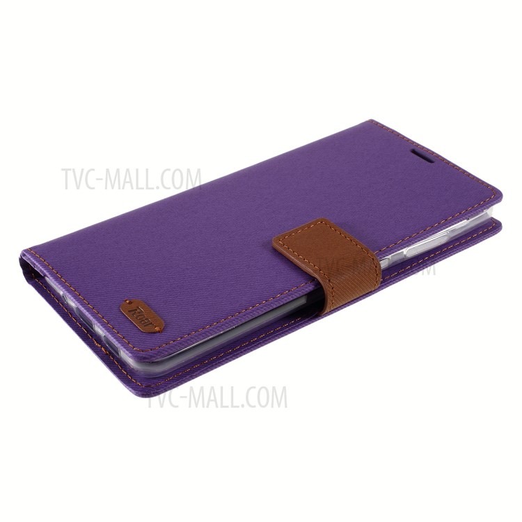ROAR Twill Skin Leather Wallet Cover for Samsung Galaxy S20 Ultra - Purple-4