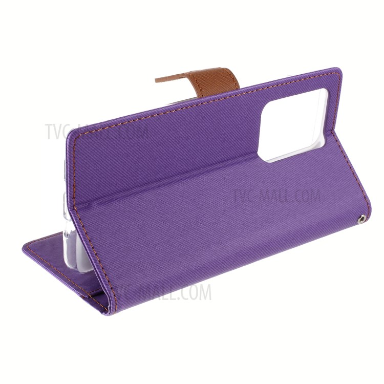 ROAR Twill Skin Leather Wallet Cover for Samsung Galaxy S20 Ultra - Purple-5