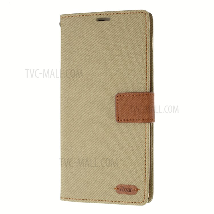 ROAR Twill Skin Leather Wallet Cover for Samsung Galaxy S20 Ultra - Khaki-2