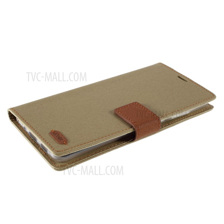 ROAR Twill Skin Leather Wallet Cover for Samsung Galaxy S20 Ultra - Khaki-4