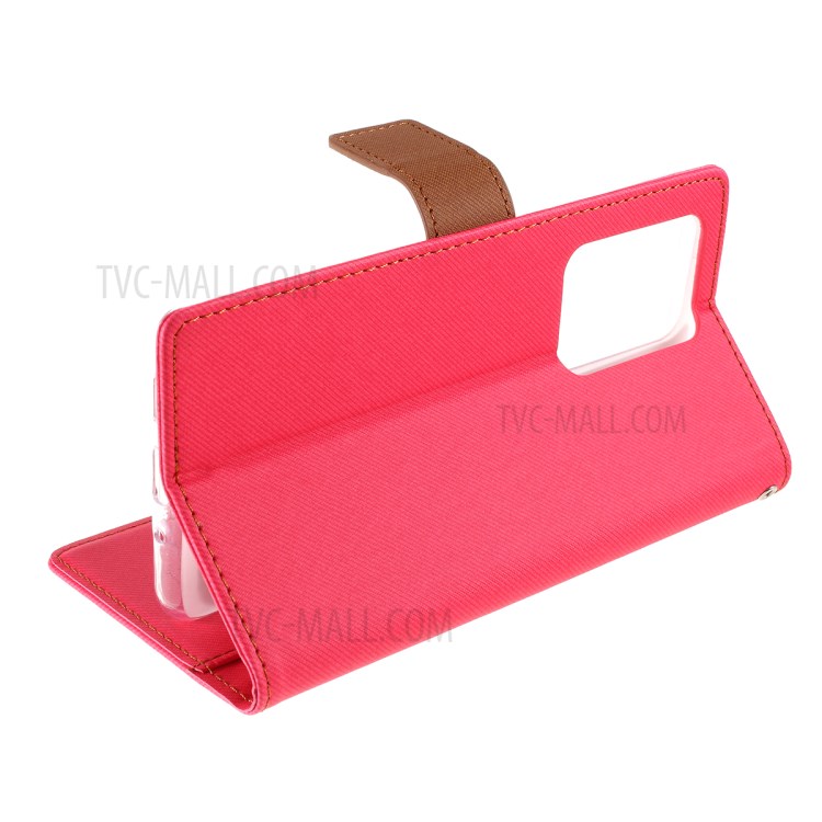 ROAR Twill Skin Leather Wallet Cover for Samsung Galaxy S20 Ultra - Rose-5