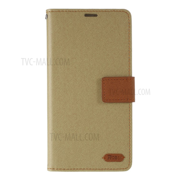 ROAR Twill Surface PU Leather Cover for Samsung Galaxy S20 Plus - Khaki-1